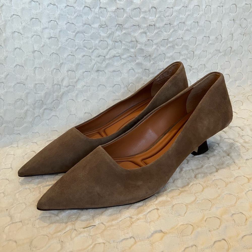NIB Sarto Diva Kitten Heels Brown Suede 6.5 - Picture 2 of 12
